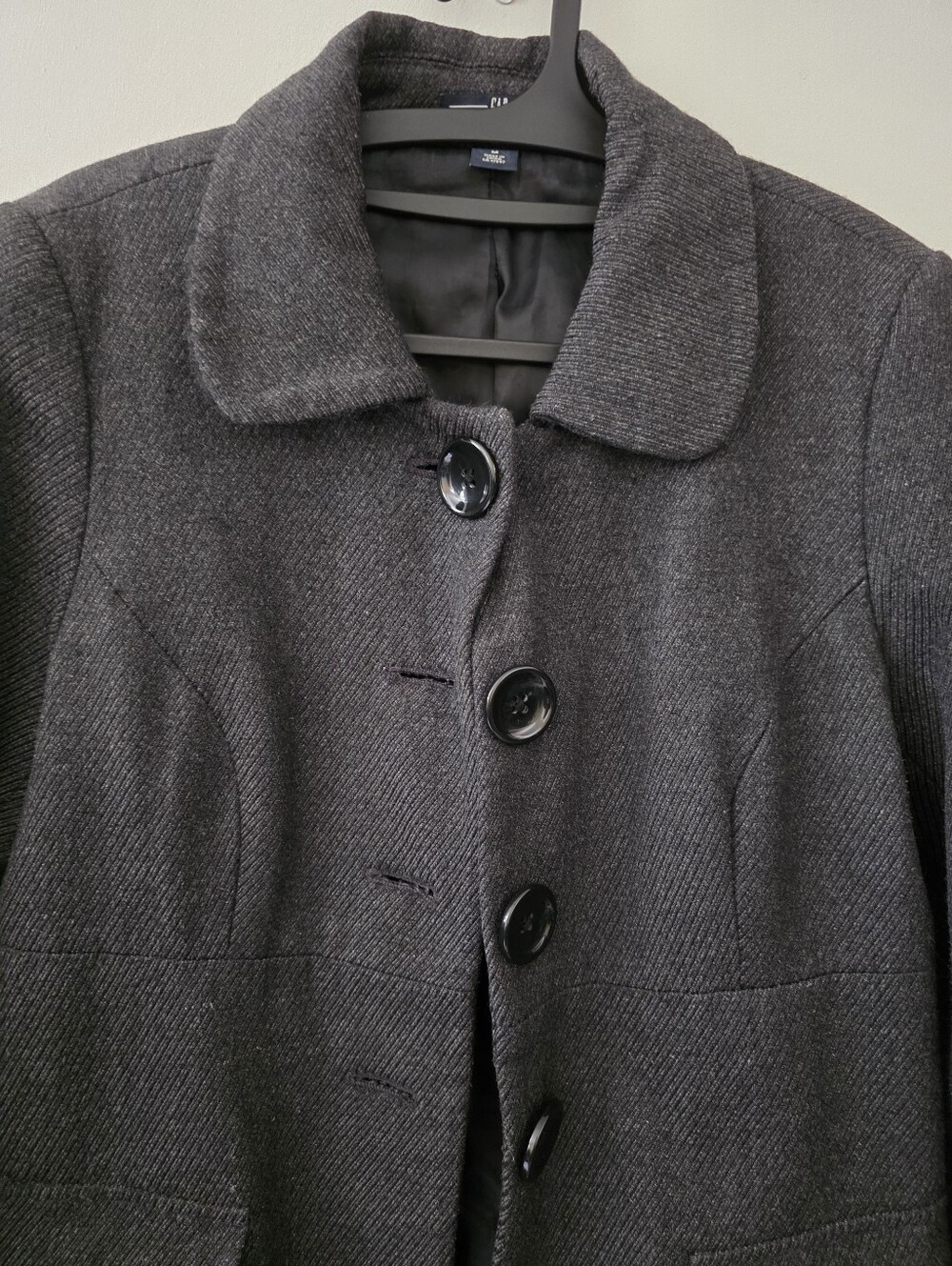 GAP Women's Charcoal Gray Button-Up Pea Coat